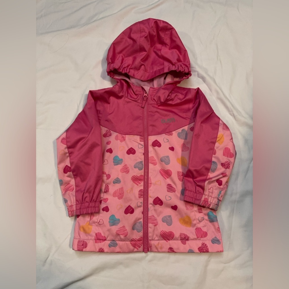 GUSTi Pink Multi-Heart Hooded Raincoat